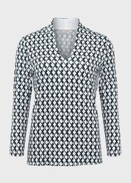 Aimee Printed Top, Ivory Green, hi-res