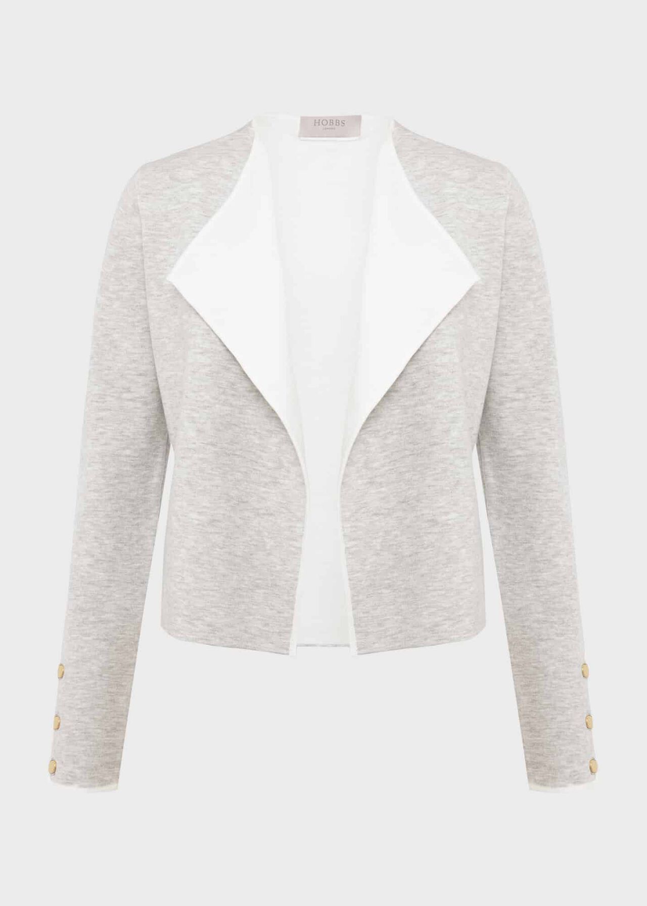 Darcy Knitted Jacket , Grey Ivory, hi-res