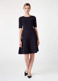Orla Knitted Dress, Navy, hi-res