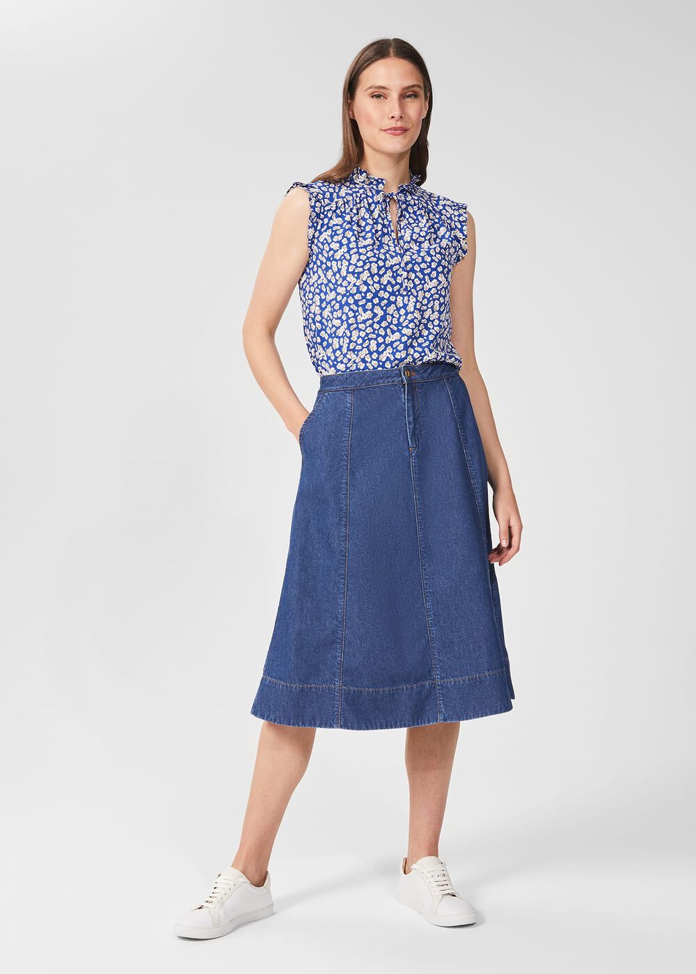 Freida Denim Midi Skirt