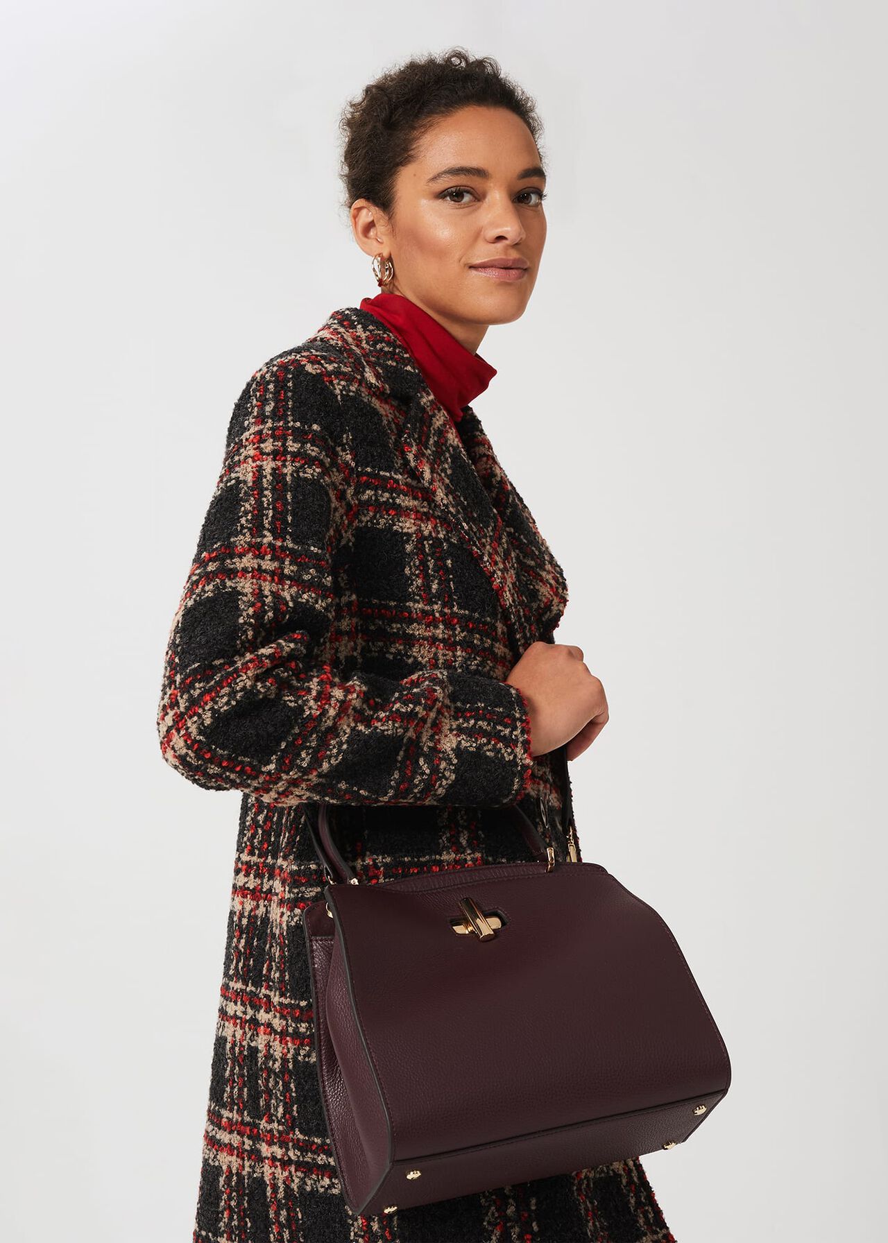 Highland Leather Crossbody Bag, Wine, hi-res