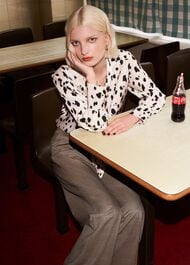 Lawson Blouse, Cream Black, hi-res