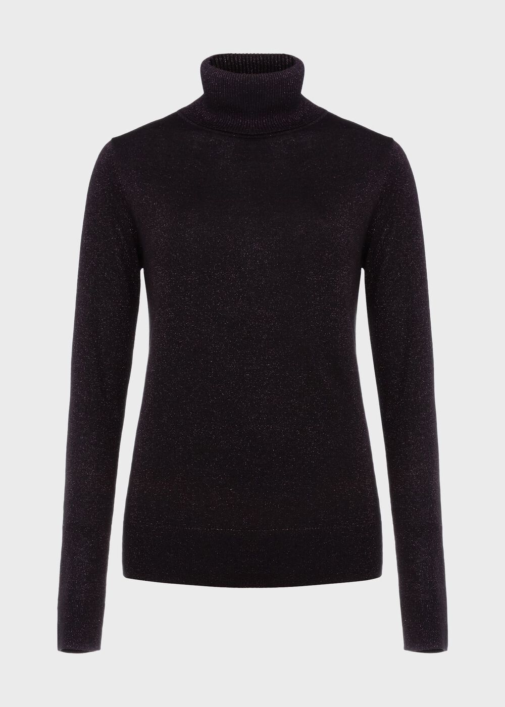 Olive Sparkle Roll Neck Jumper, Black Red, hi-res