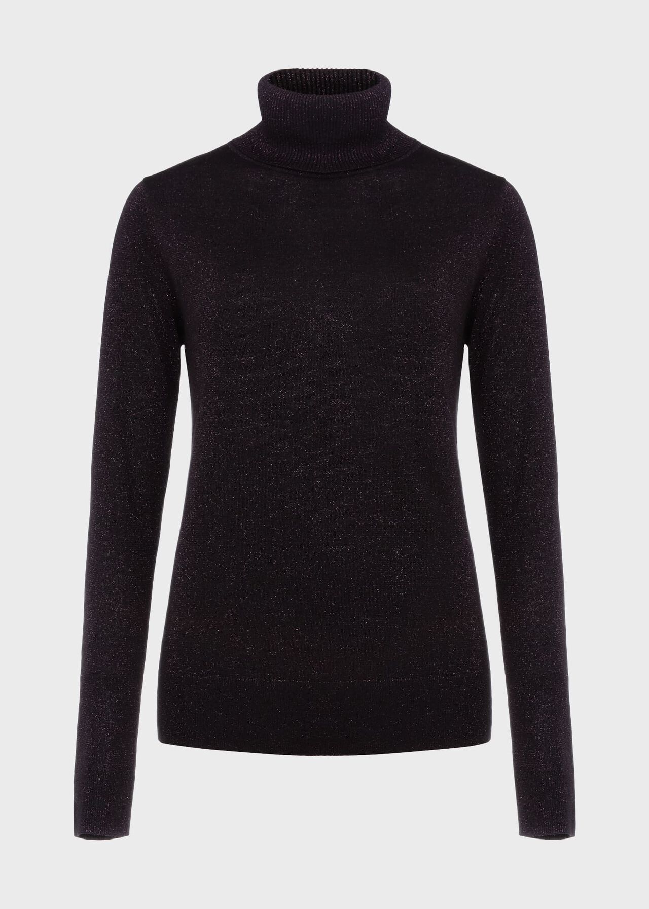 Olive Sparkle Roll Neck Jumper, Black Red, hi-res