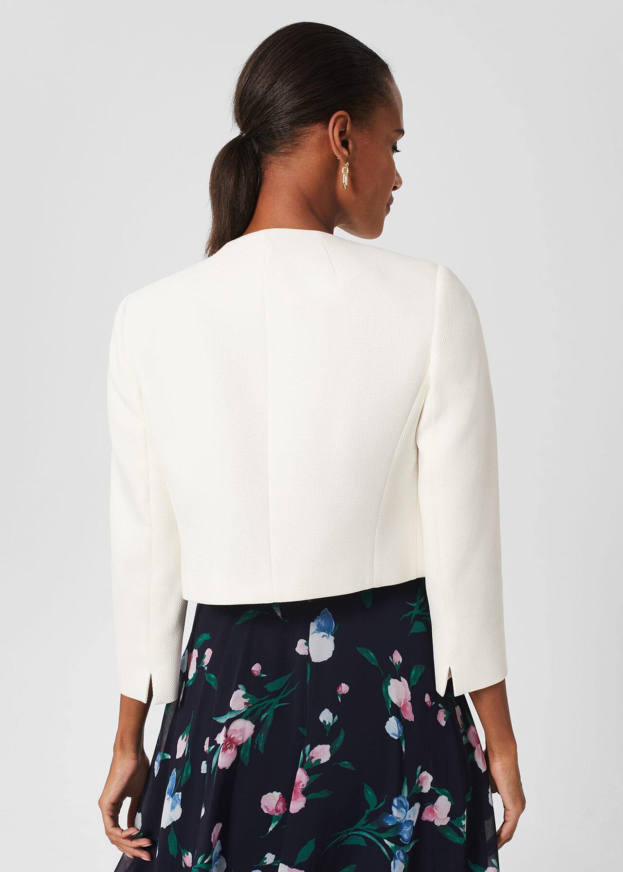 Elize Textured Jacket, Ivory, hi-res