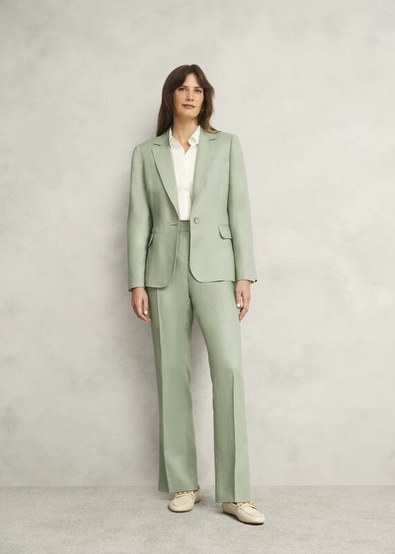 Petite Marietta Linen Straight Trousers