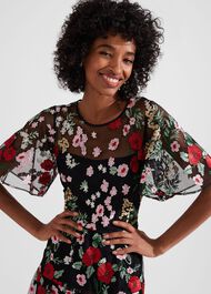 Dana Embroidered Dress, Black Multi, hi-res