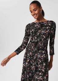 Nala Jersey Dress, Black Multi, hi-res