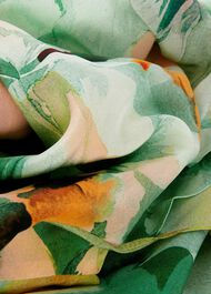 Rosemoor Silk Midi Dress, Green Orange, hi-res