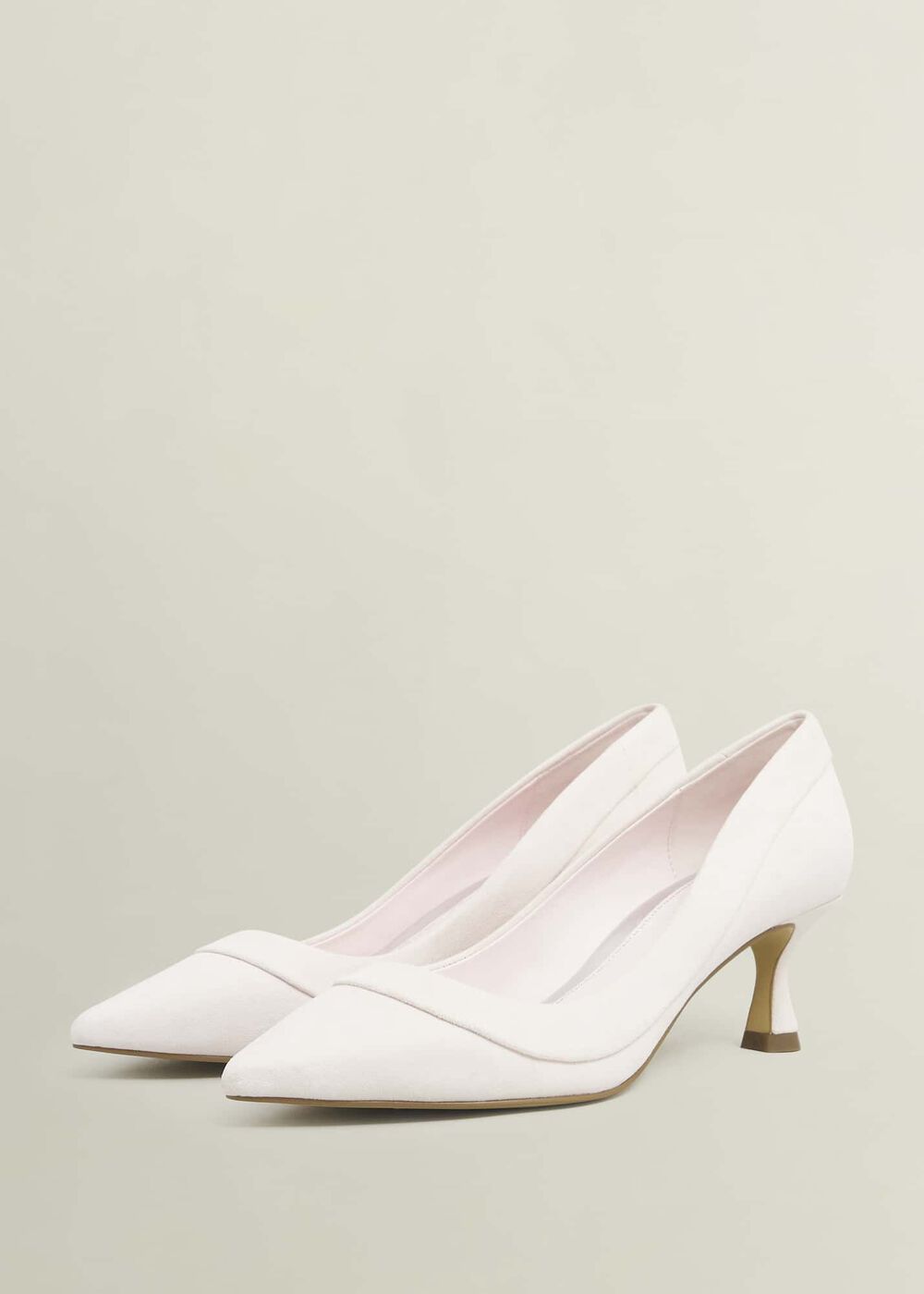 Faye Suede Court Shoes, Pale Pink, hi-res