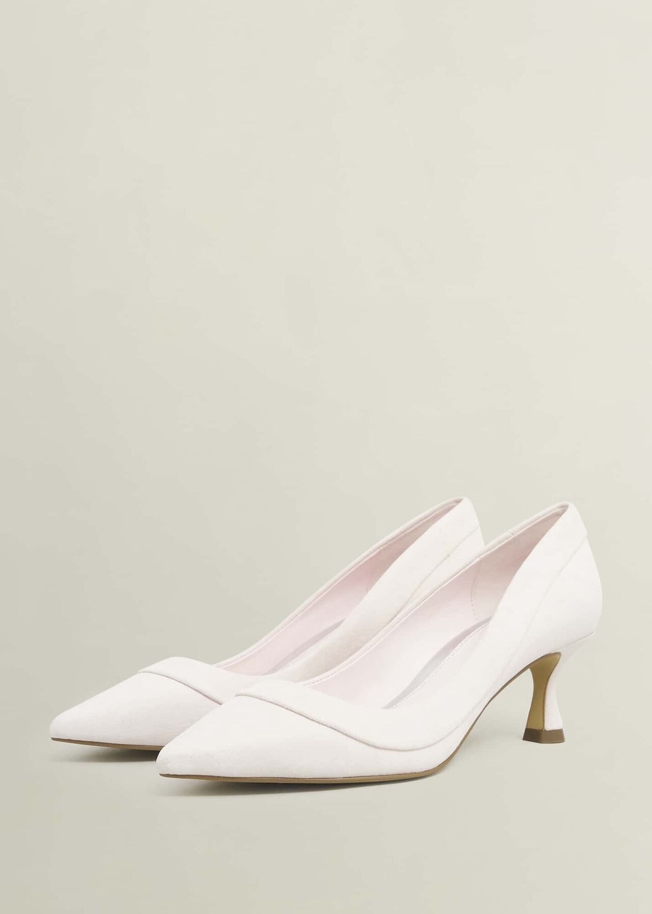 Faye Suede Court Shoes, Pale Pink, hi-res