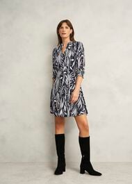 Petite Mollie Jersey Dress, Navy Ivory, hi-res