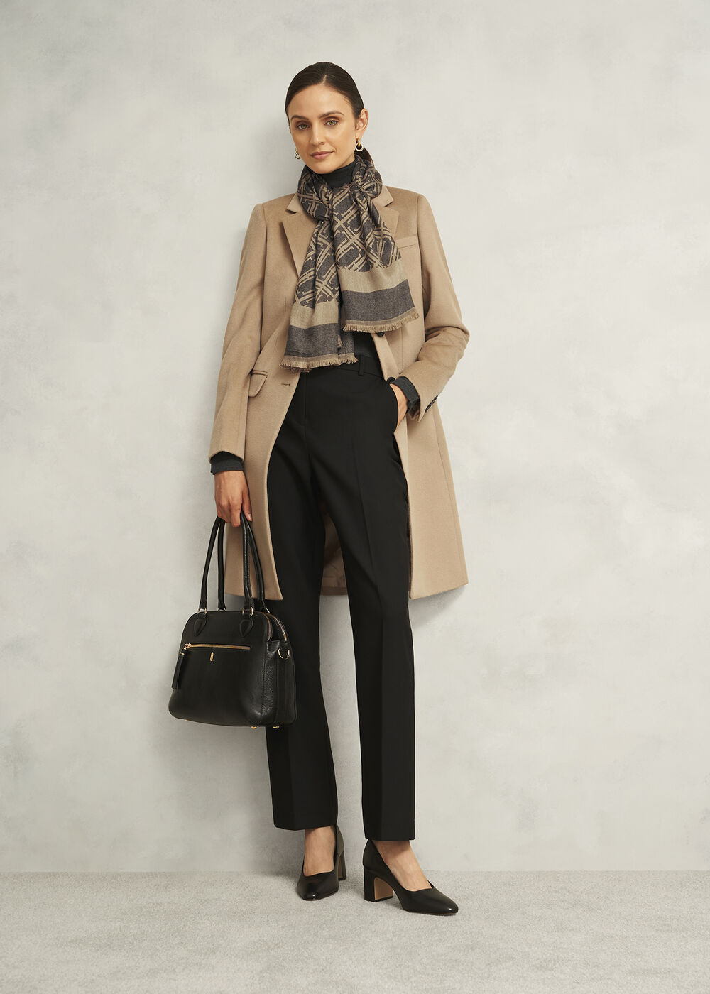 Mora Scarf, Black Camel, hi-res