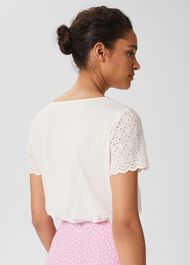 Jessie Broderie Top, Ivory, hi-res