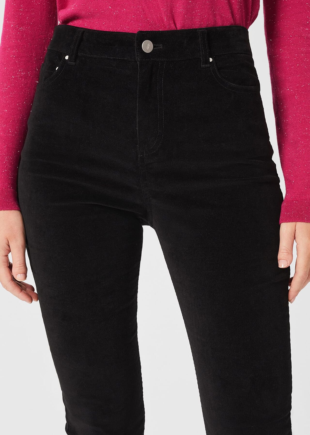 Gia Velvet Jeans, Black, hi-res