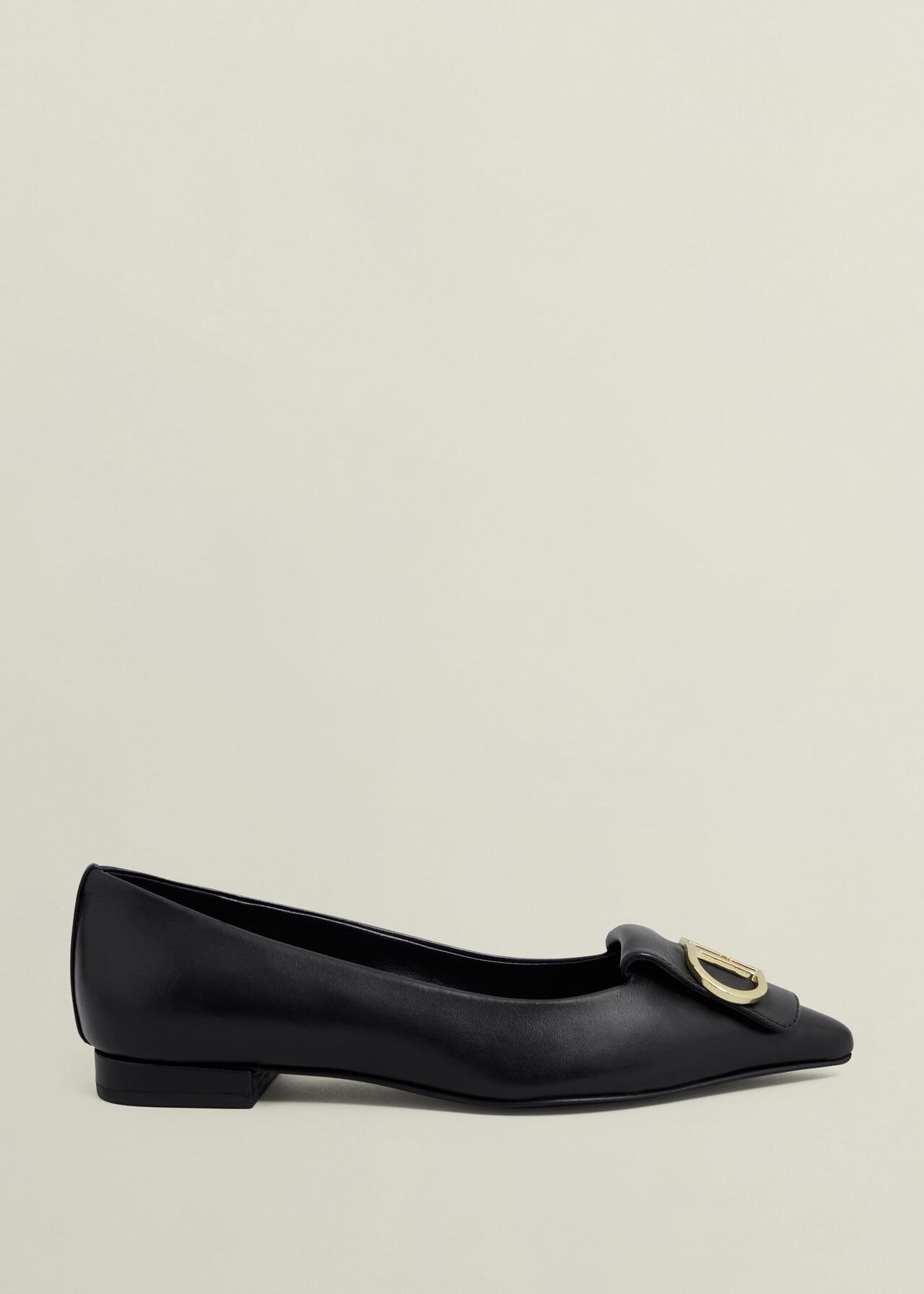 Leah Pointed Flats, Black, hi-res