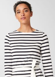 Jolie Jersey Dress, Navy White, hi-res