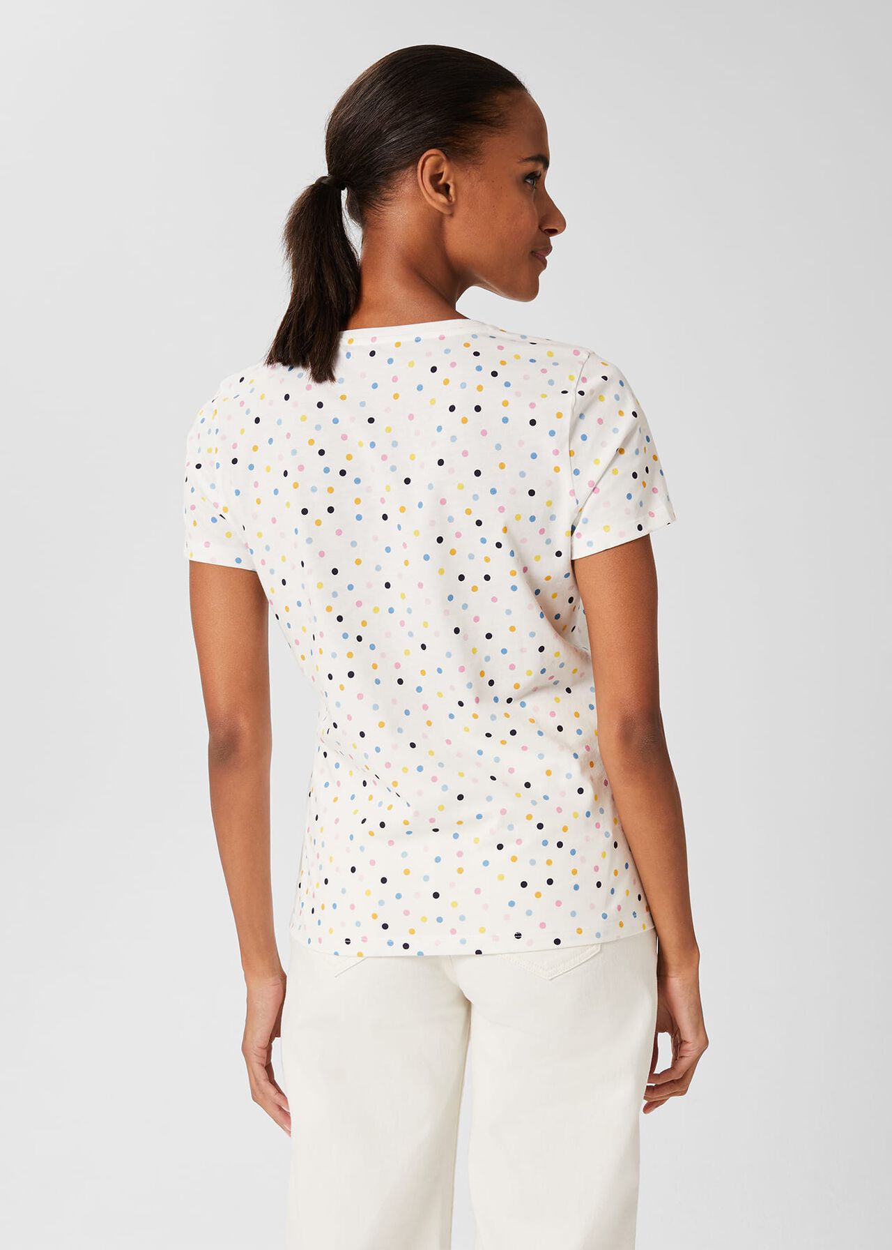 Pixie Cotton Printed T-Shirt, White Multi, hi-res