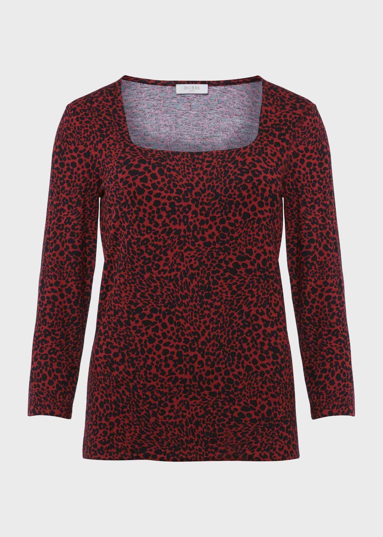 Debbie Printed Top, Wine Multi, hi-res
