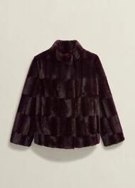 Andrea Faux Fur Coat, Wine, hi-res