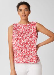 Maddy Printed Vest, White Magenta, hi-res