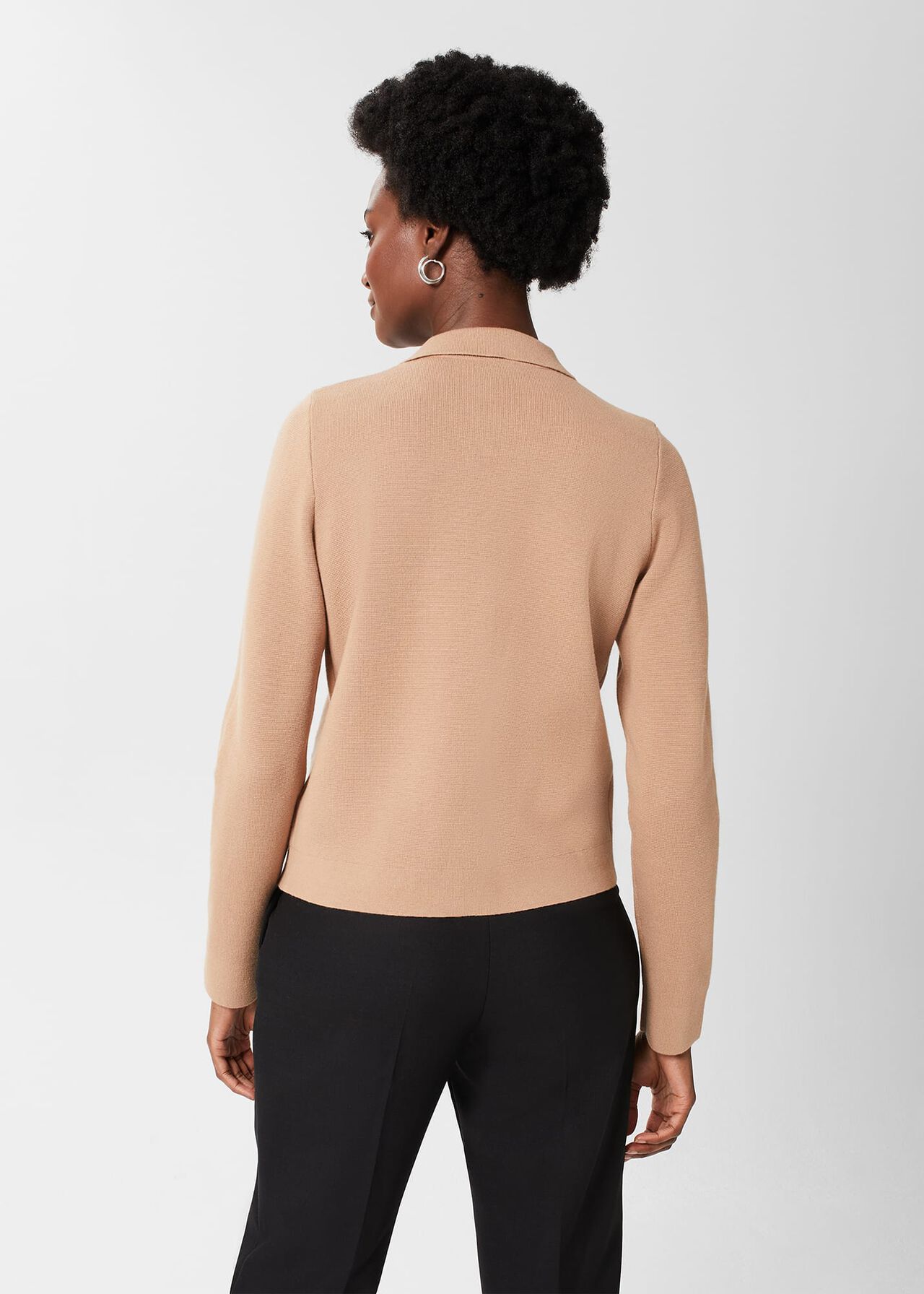 Mia Cotton Wool Knitted Jumper, Hobbs Camel, hi-res