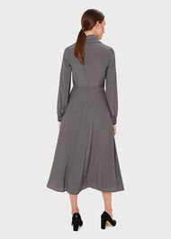 Eleanora Silk Dress, Navy Ivory, hi-res
