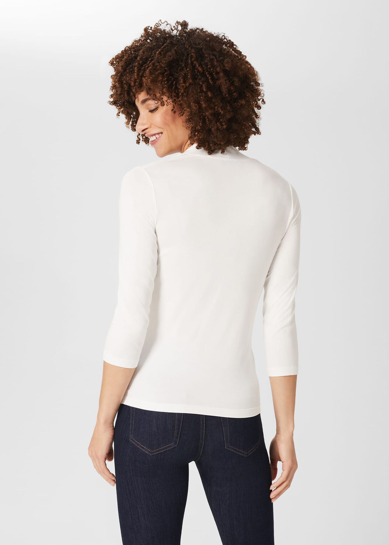 Aimee Double Fronted Top, Ivory, hi-res