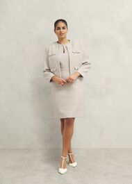 Oriana Tweed Dress, Oyster, hi-res