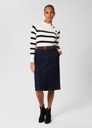 Spencer Denim Skirt, Indigo, hi-res