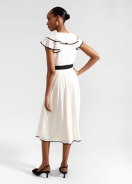 Arwen Silk Dress, Cream Black, hi-res