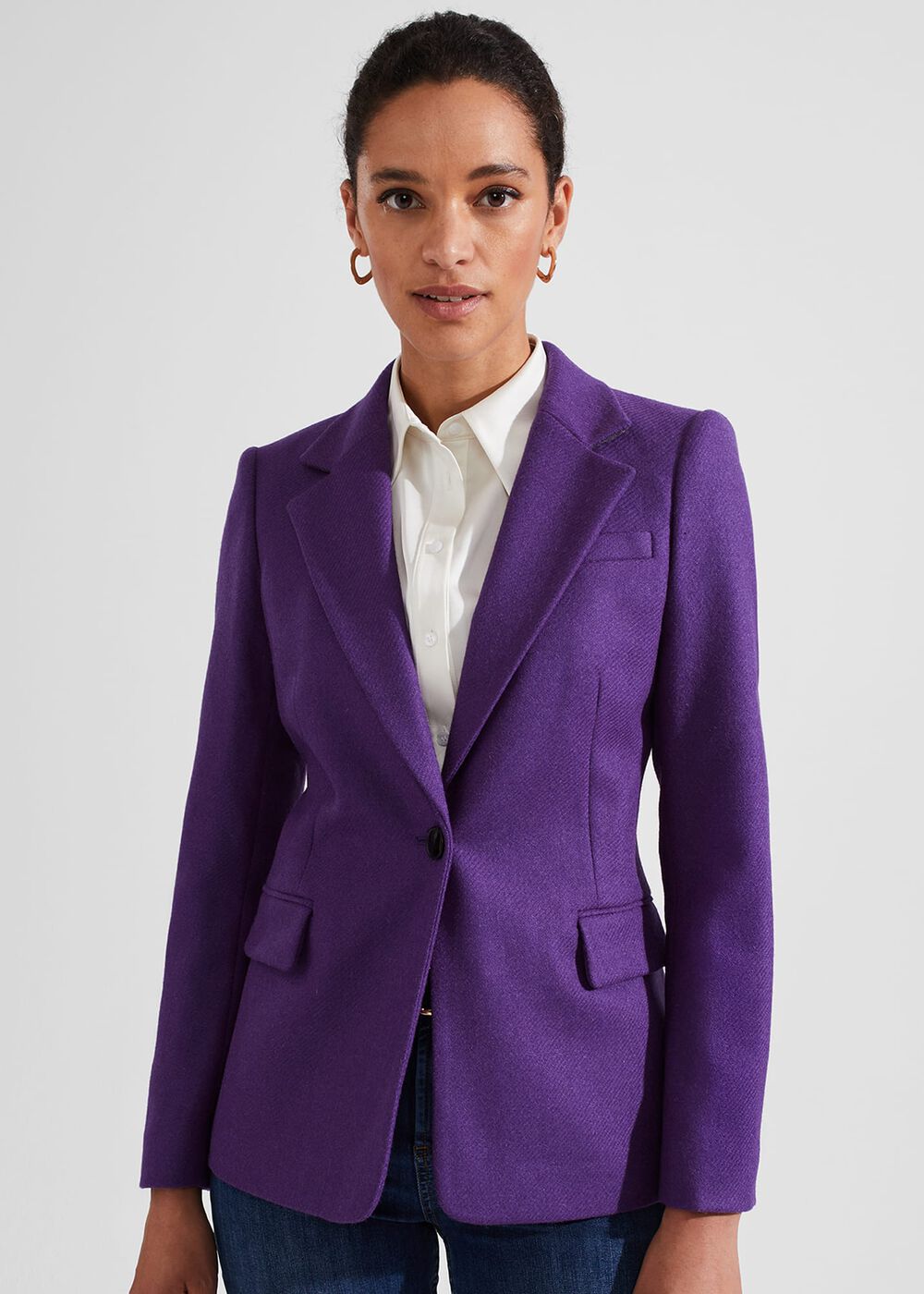 Petite Jess Wool Jacket, Indigo Purple, hi-res