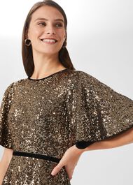 Betsey Sequin Dress, Metallic, hi-res