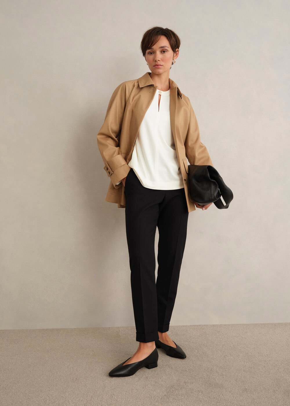 Janey Ponte Tunic Top, Ivory, hi-res