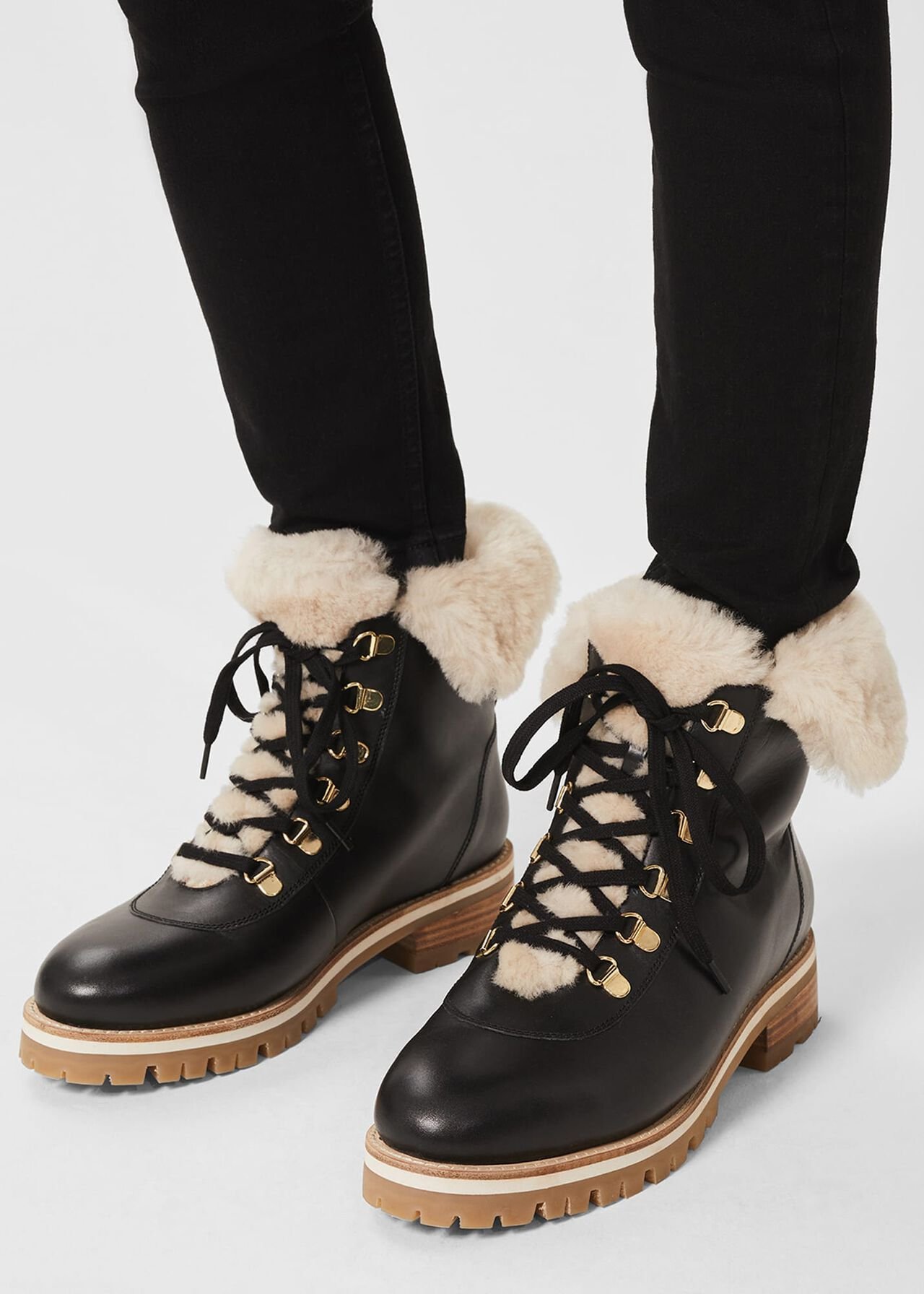 Kaden Leather Ankle Boots, Black, hi-res