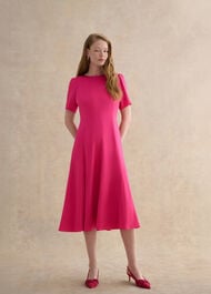 Camille Textured Satin Dress, Bright Pink, hi-res