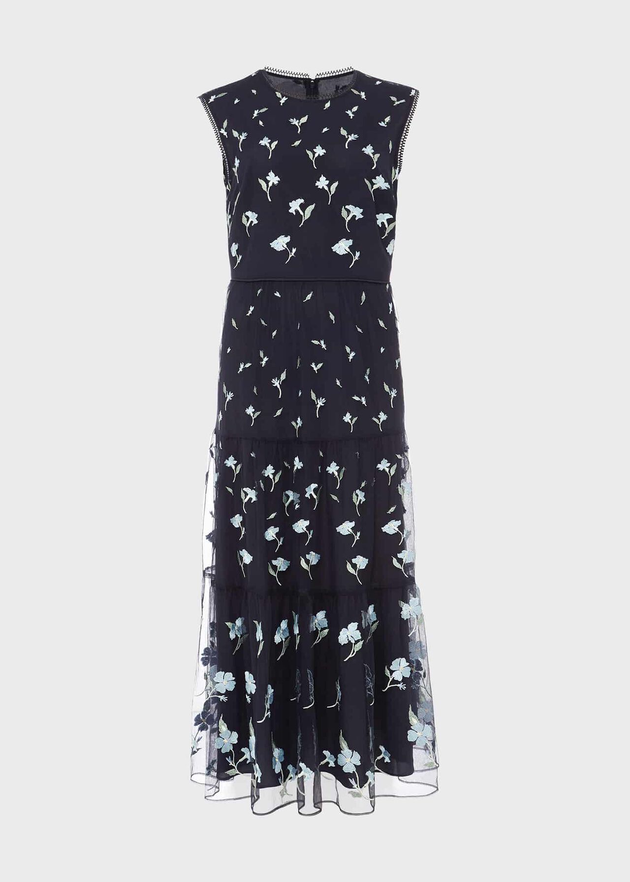 Petite Bethany Embroidered Floral Dress, Navy Multi, hi-res