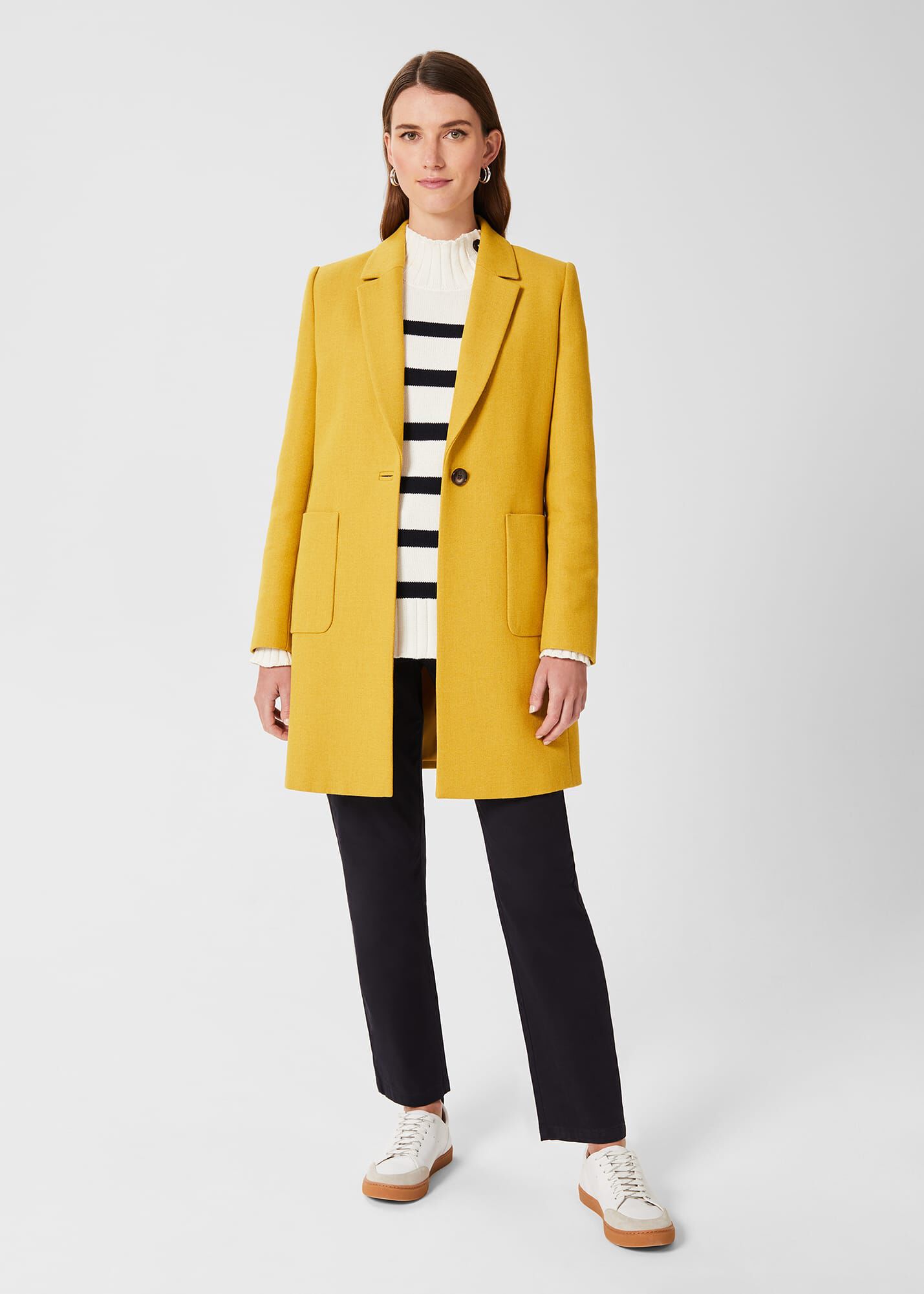 Mustard wool new arrivals coat women's