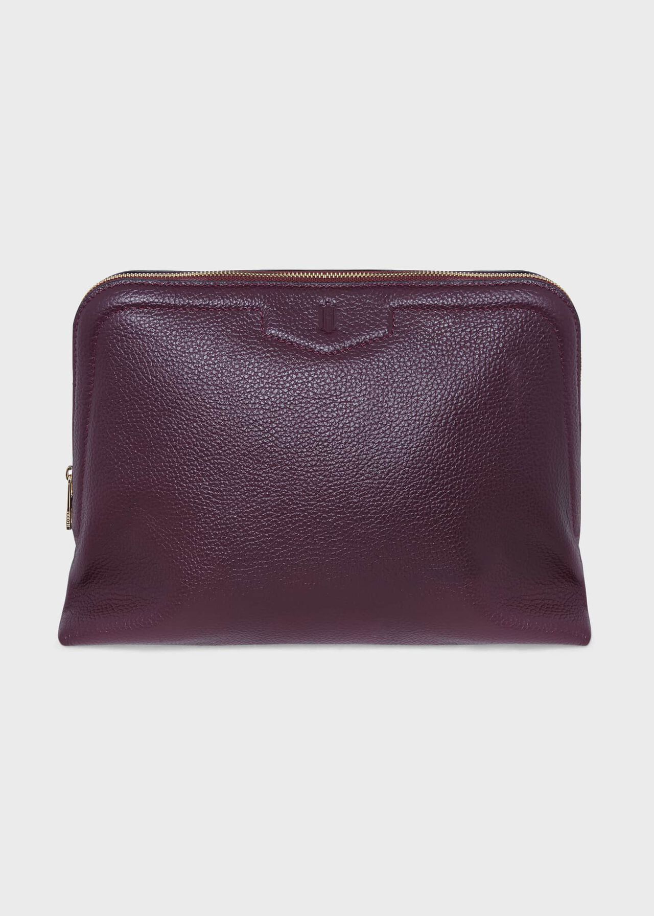 Margot Leather Large Make-Up Bag, Aubergine, hi-res