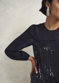 Zariah Sequin Dress, Hobbs Black, hi-res
