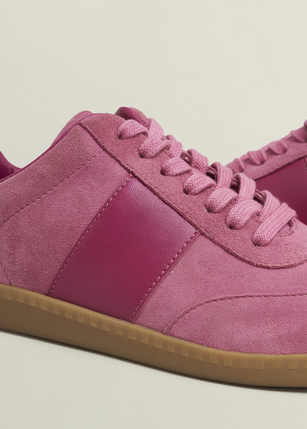 Etta Suede Trainers, Pink Multi, hi-res
