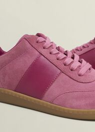 Etta Suede Trainers, Pink Multi, hi-res