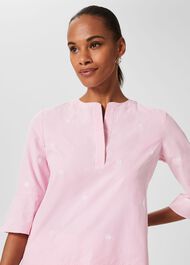 Acacia Embroidered Top , Pink White, hi-res