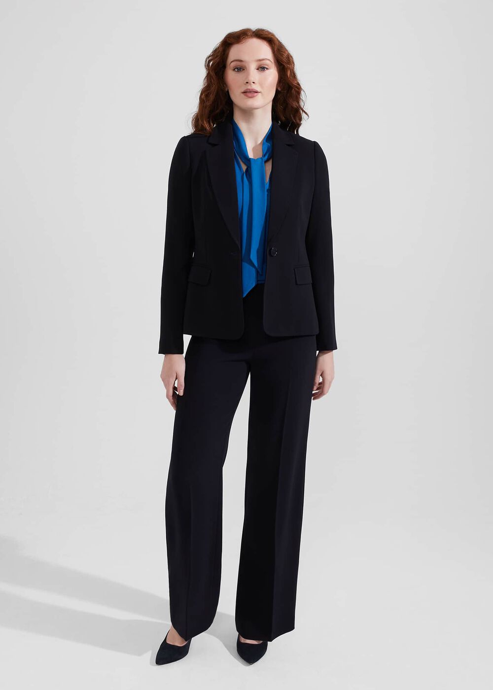 Alba Tie Neck Top, Electric Blue, hi-res