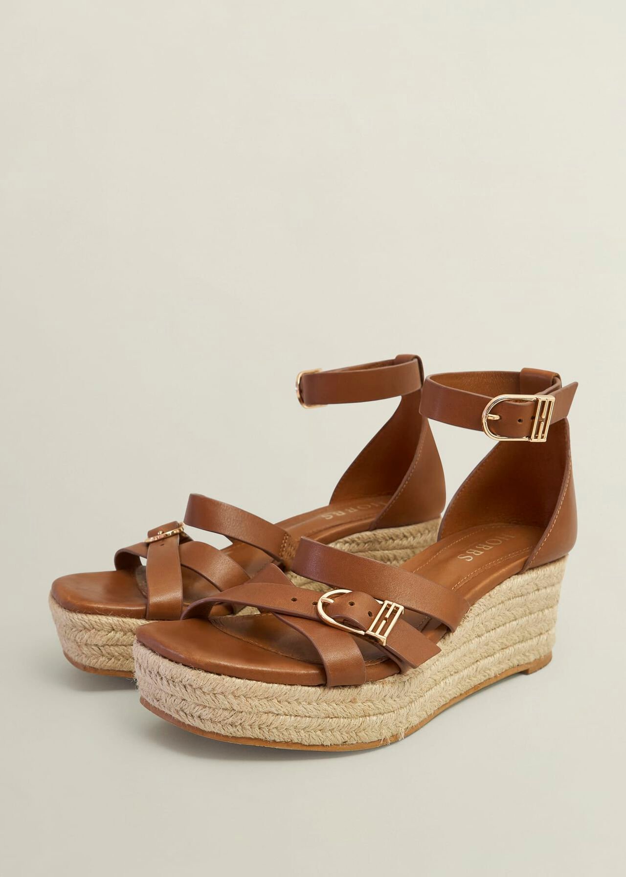 Paloma Leather Espadrilles, Tan, hi-res