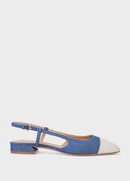 Colette Canvas Slingback Shoes, Chambray Linen, hi-res