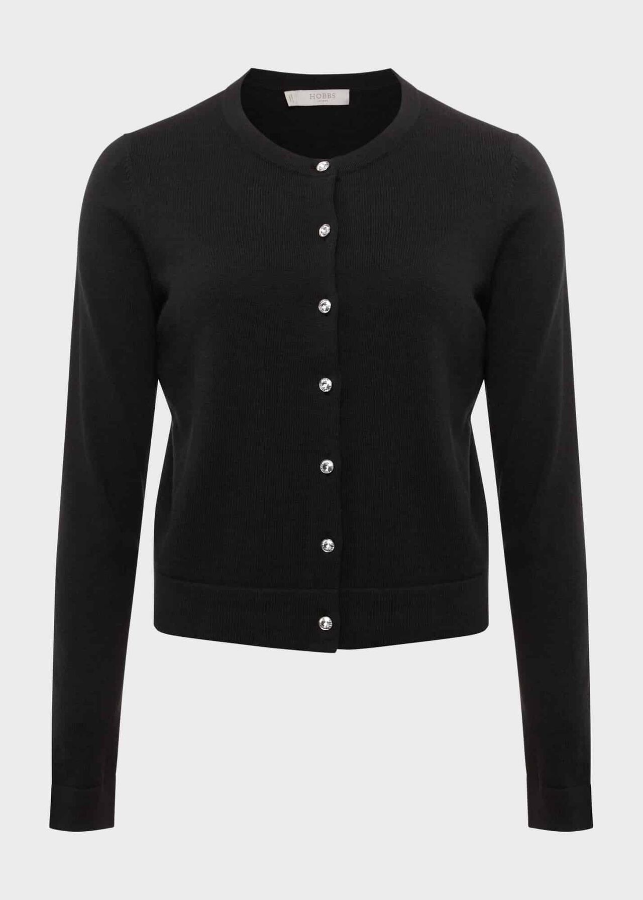 Lea Cardigan With Merino Wool, Charcoal, hi-res
