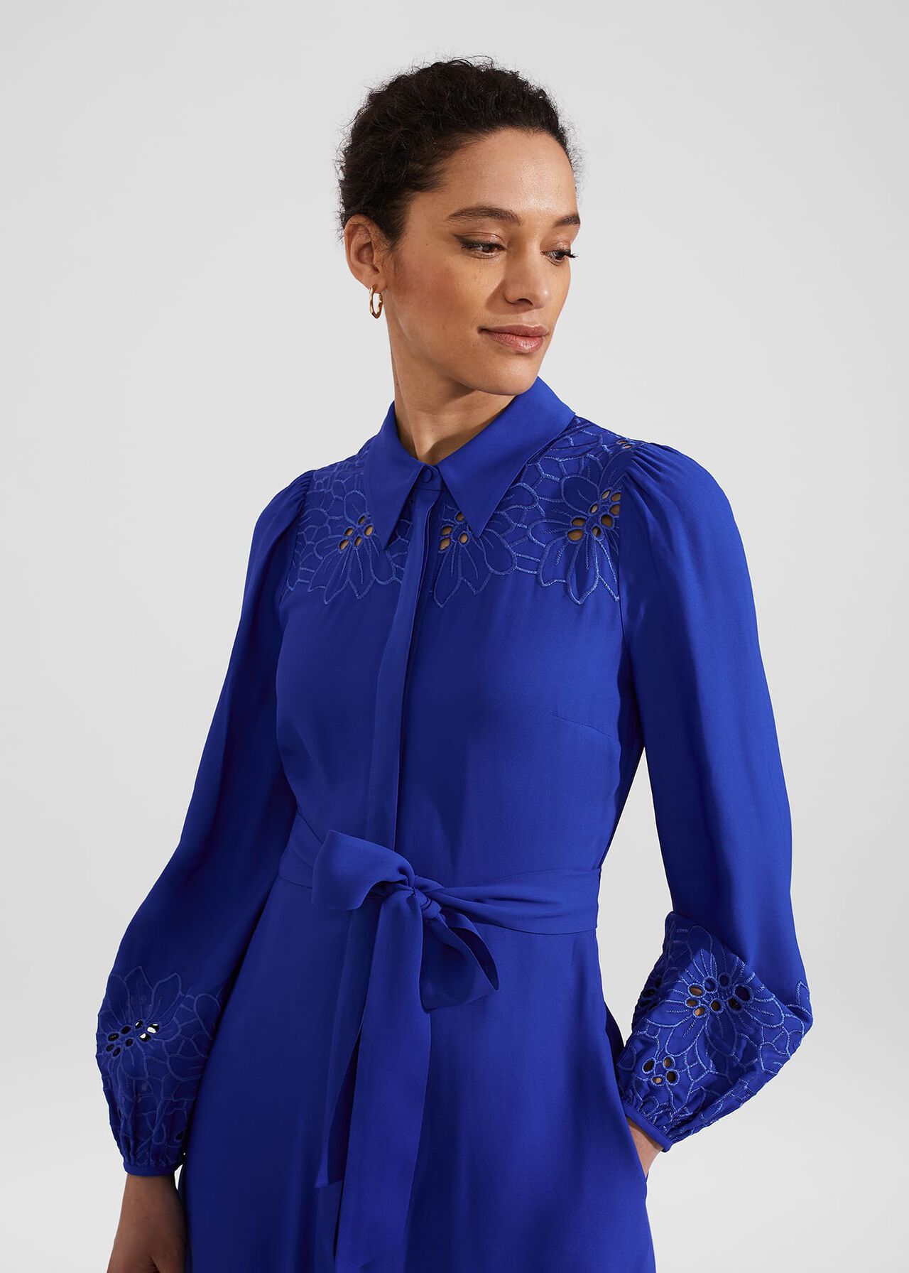 Ada Embroidered Midi Dress, Lapis Blue, hi-res