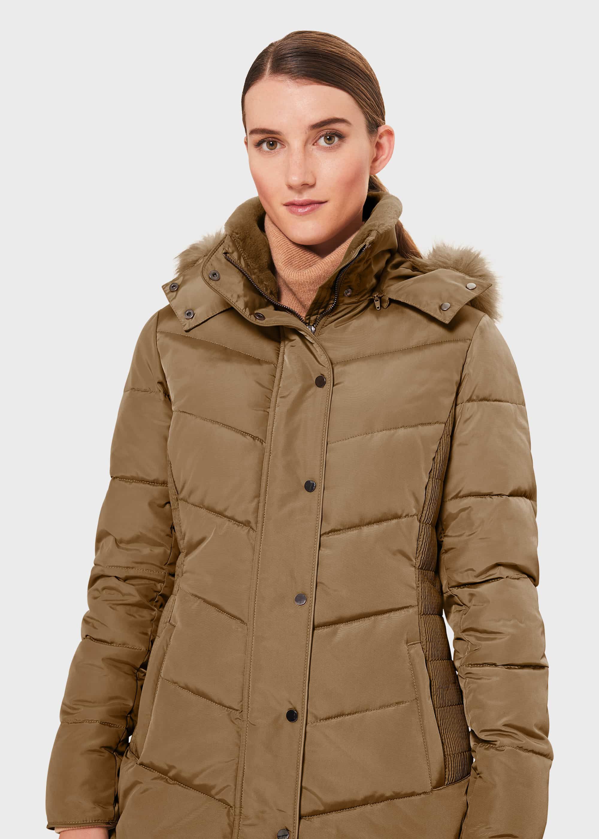 womens camel puffer coat