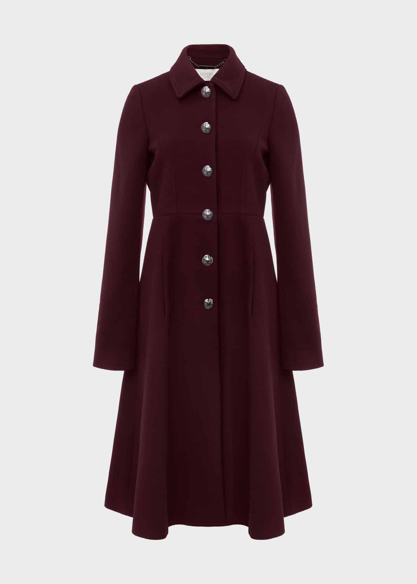 Hobbs burgundy coat sale